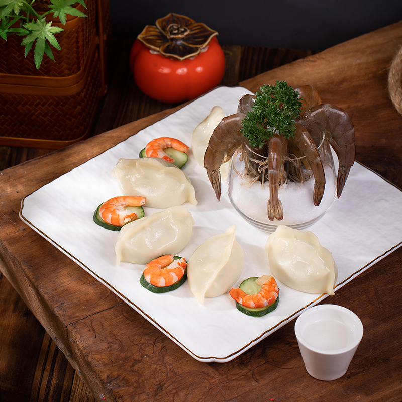 青瓜虾仁水饺